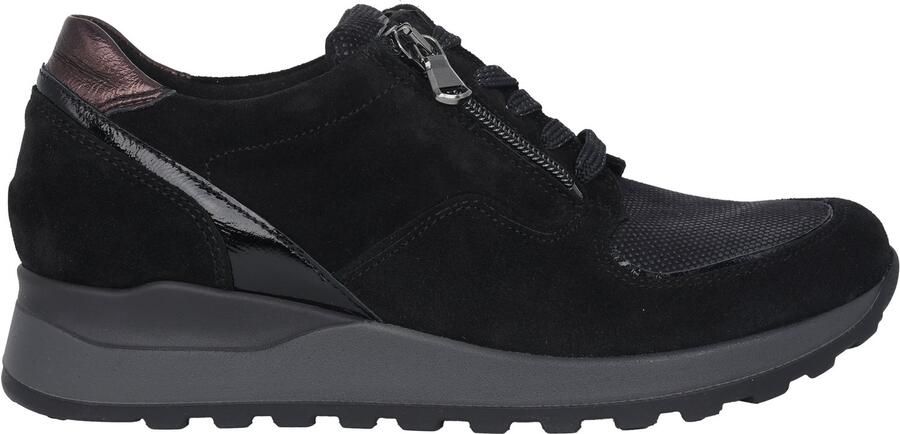 Waldläufer Brede pasvorm damessneakers Zwart