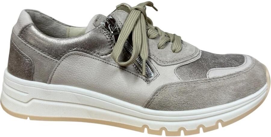 Waldläufer Dames Sneaker 957007-500-083 Beige Combi Wijdte H (40.5)