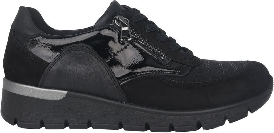 Waldläufer Wijde pasvorm damessneakers Zwart