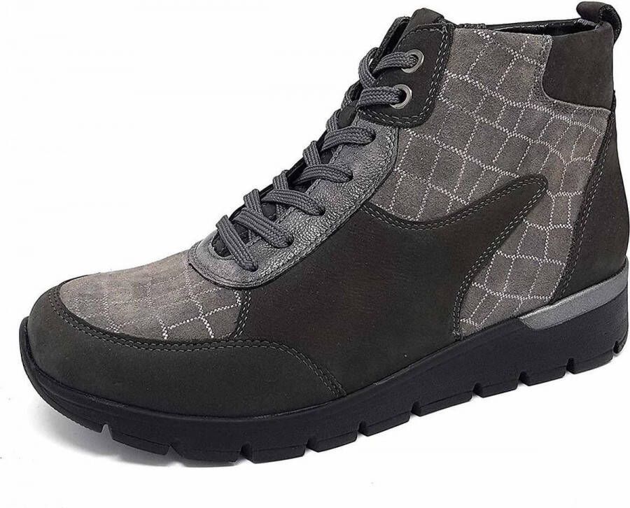 Waldläufer Dames Veterboot 626801 400 406 Grijs Wijdte K