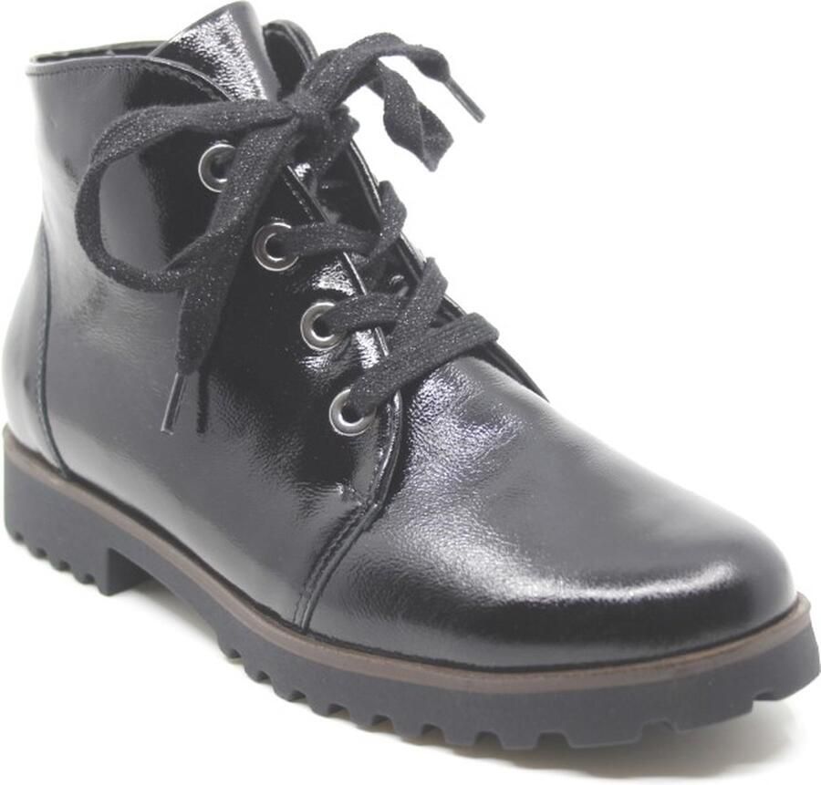 WALDLAUFER Waldläufer Veterboots Dames H Elisa Lakleer Zwart