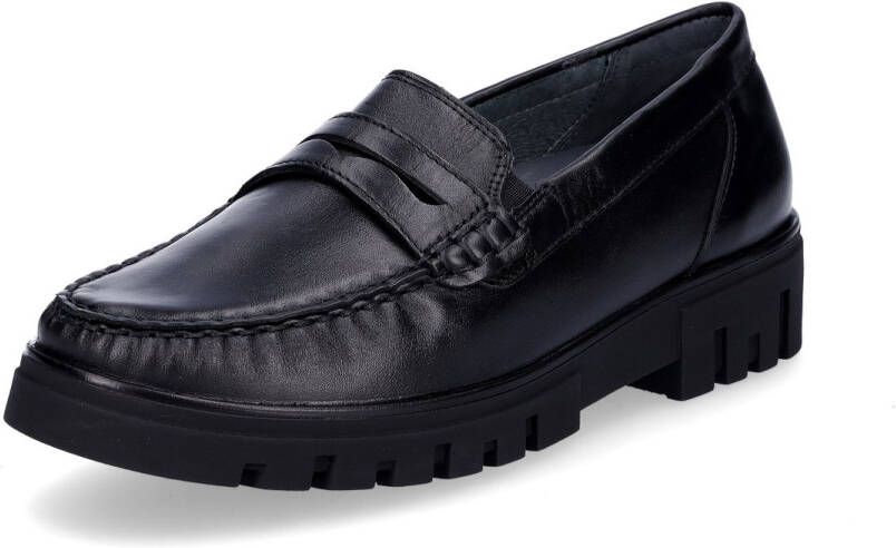 Waldläufer leren dames slipper Serena zwart