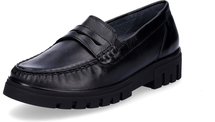 Waldläufer leren dames slipper Serena zwart