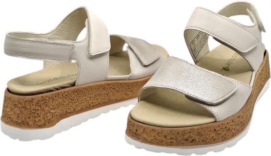 WALDLAUFER Waldläufer Sandalen met Hak Dames H-libby Maat: 39 Materiaal: Leer Kleur: Beige