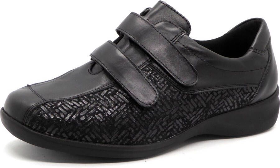 Waldläufer Ortho Tritt Dames Klittenbandschoen M54302-234-001 Zwart Wijdte M (38.5)