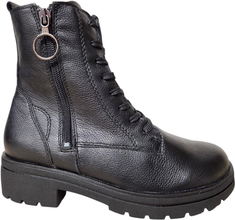Wäldlaufer Waldlaufer 648803 139 001 Zoe Veterboots Zwart Leer Dames Breedtemaat K Zwart