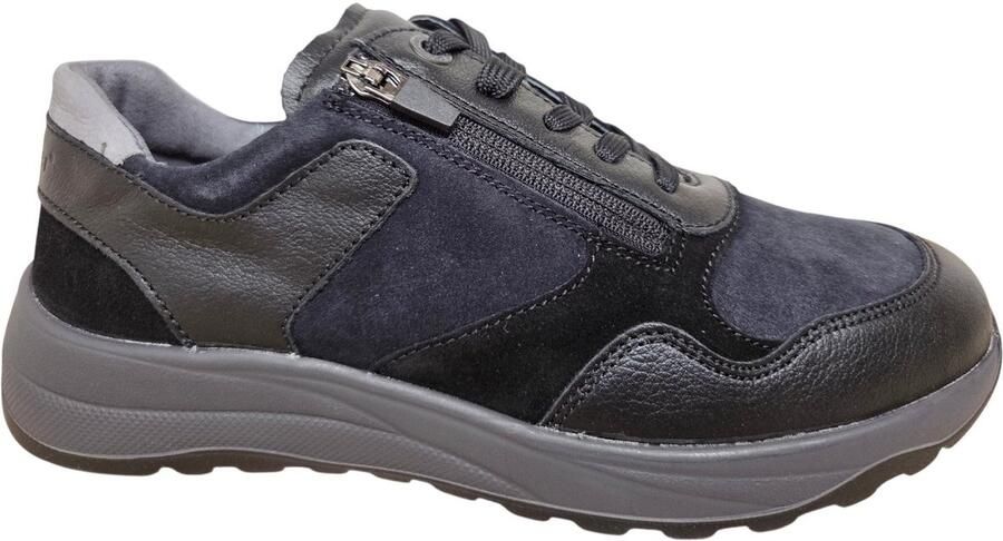 Wäldlaufer Waldlaufer 662001 501 954 John Sneakers Zwart Leer en Suede Heren Zwart