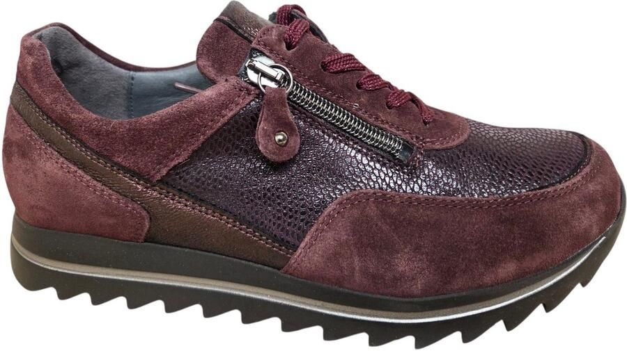 Wäldlaufer Waldlaufer 923019 409 020 Sneakers Bordeaux Rood Suede en Leer Dames Breedtemaat H Bordeaux