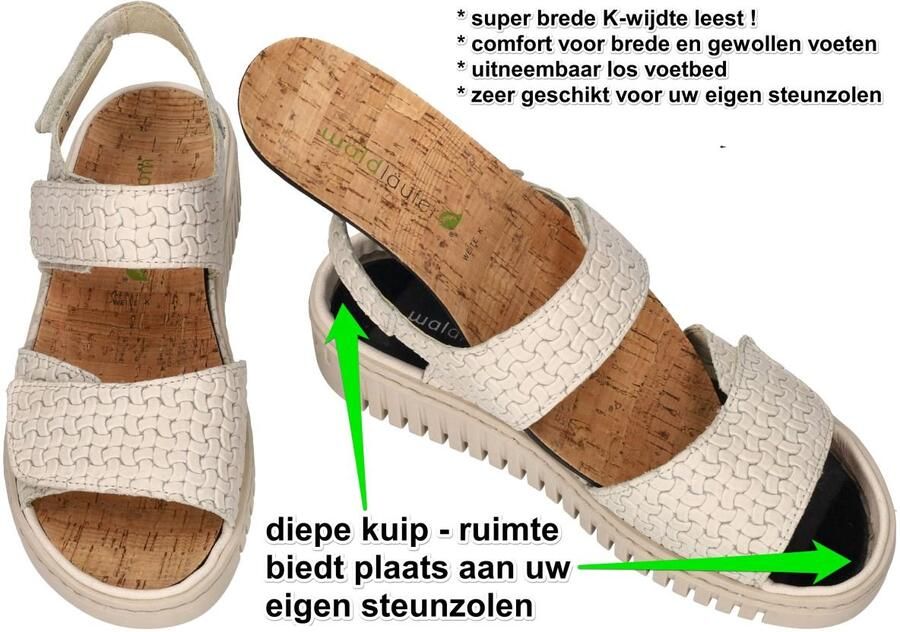 Wäldlaufer Waldlaufer -Dames off-white-crÈme-ivoorkleur sandalen