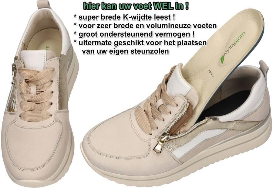 Wäldlaufer Waldlaufer -Dames off-white ecru parel sneakers