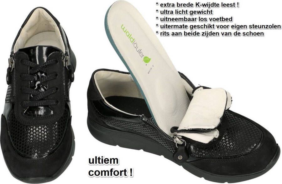 Wäldlaufer Waldläufer Dames Veterschoen 66100- 31- 001 Zwart Wijdte K (40.5) - Foto 3