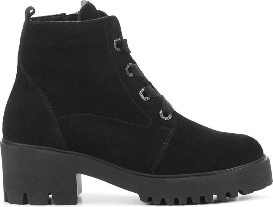 WALDLAUFER Waldläufer Enkellaarsjes Dames 608802 Maat: 38 5 Materiaal: Suède Kleur: Zwart - Foto 2