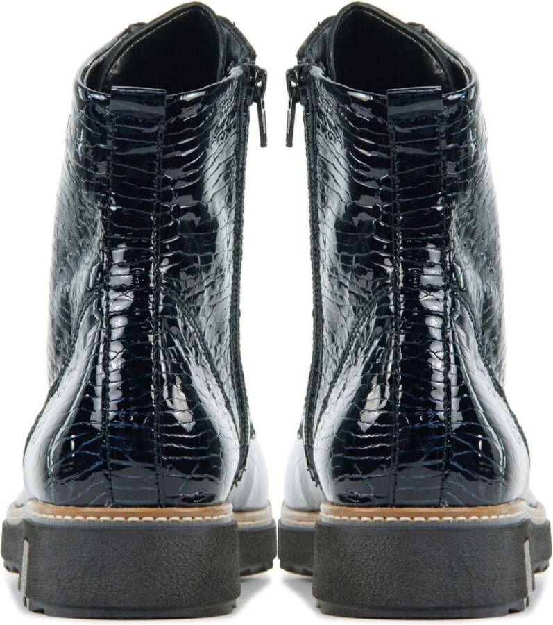 Wäldlaufer Waldlaufer Vrouwen Leren Enkellaarsjes Laarzen Damesschoenen 683801 lak print Blauw - Foto 2