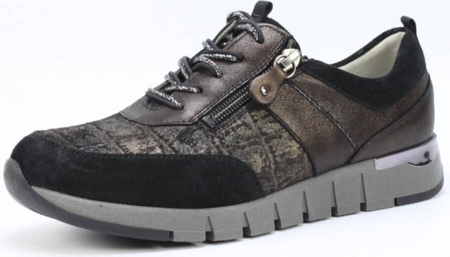 Wäldlaufer Waldläufer Dames Sneaker 908009-301-709 Zwart Combi Wijdte H (40.5)