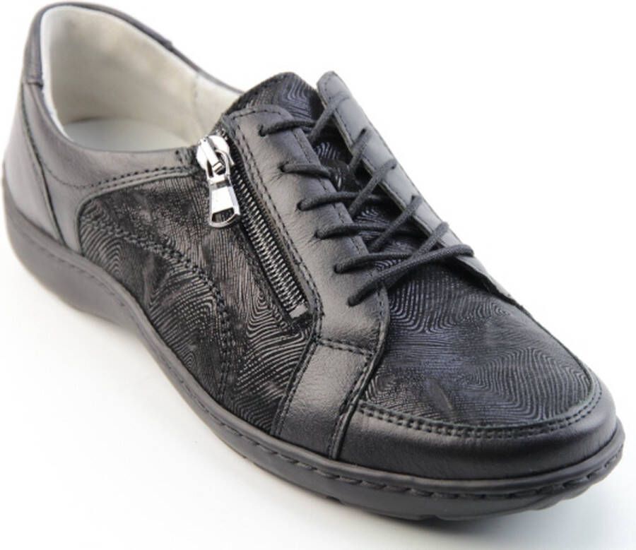Waldläufer Zwarte Veterschoenen Halfschoen