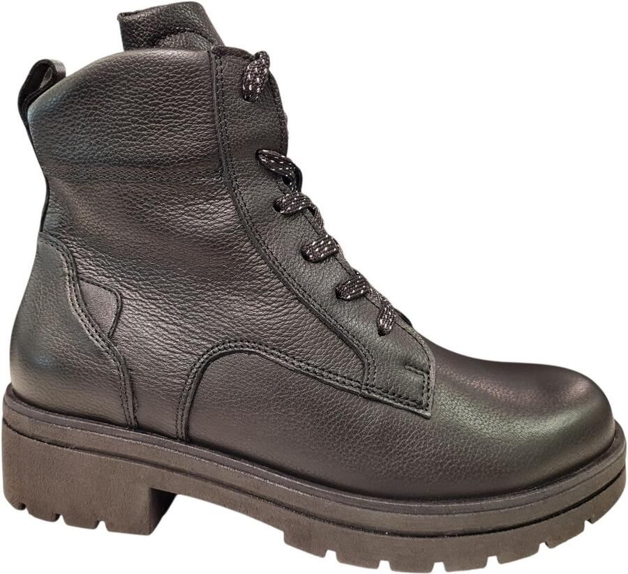 Wäldlaufer Waldlaufer K Zwarte Leren Dames Veterboots Zwart