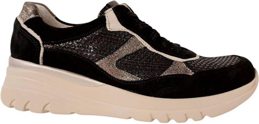 Wäldlaufer Waldlaufer Sneaker 927004 700 681 Zwart Beige Combi Wijdte H