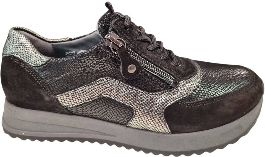 Wäldlaufer Waldlaufer Suede Dames Sneakers Zwart