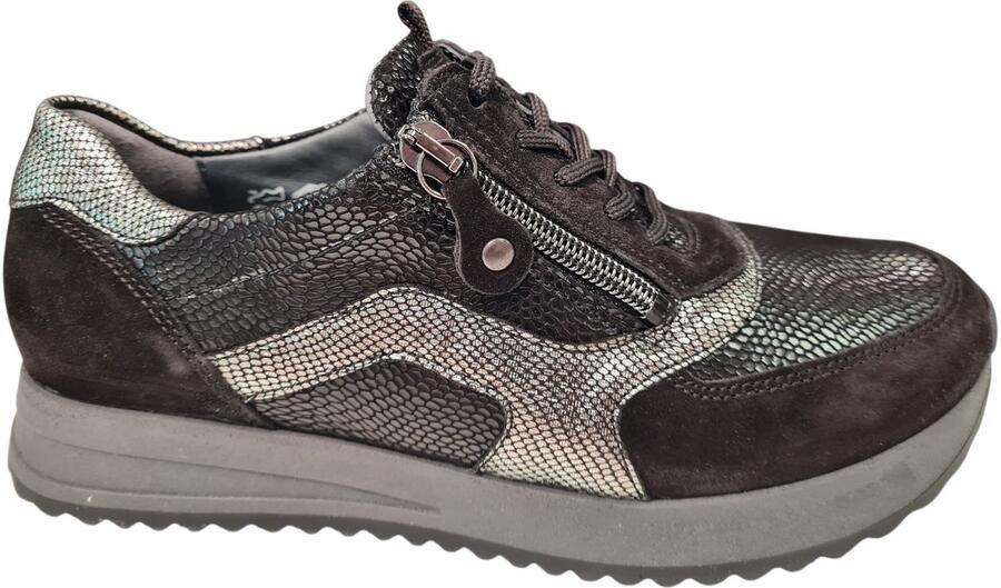 Wäldlaufer Waldlaufer Suede Dames Sneakers Zwart
