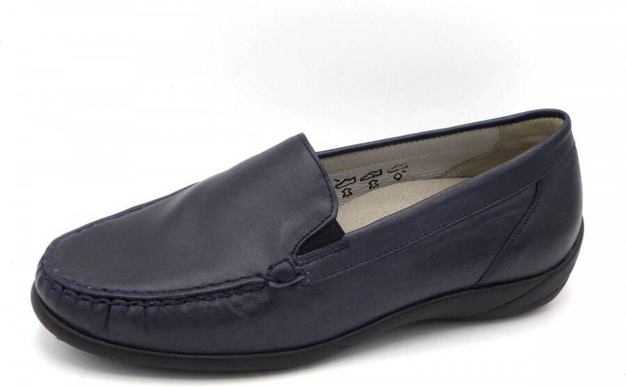 Wäldlaufer Waldlaufer Vrouwen Leren Mocassins Damesschoenen Instapper 640004 Blauw