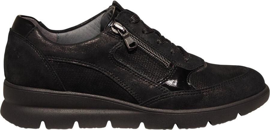 Waldläufer Waldlaufer zwarte leren dames veterschoenen