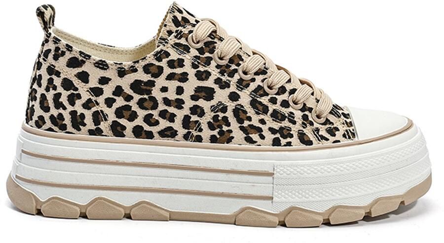 Wali Plateau Sneakers Dames Luipaardprint