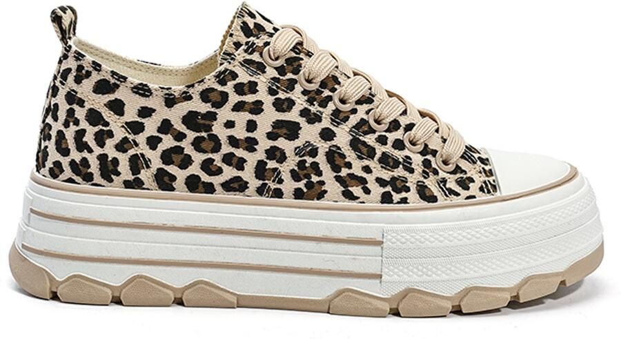 Wali Plateau Sneakers Dames Luipaardprint