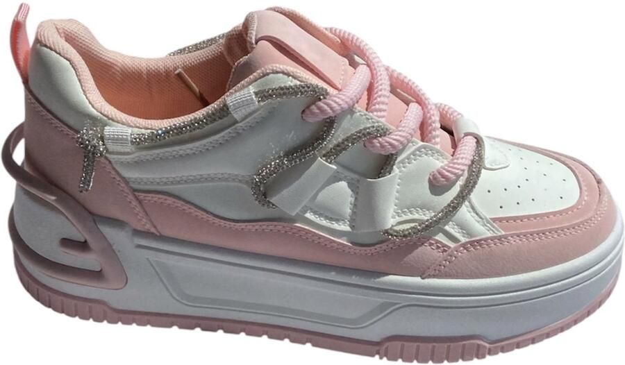 Wali -Plateau Sneakers- ROZE WIT-Dames