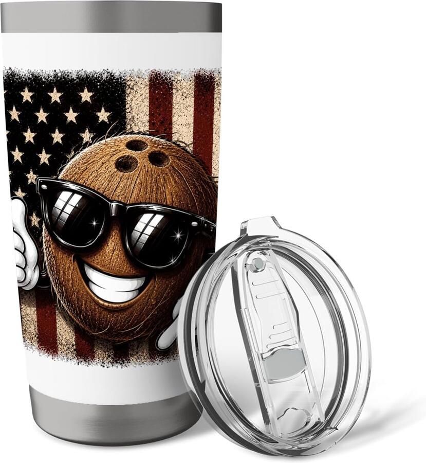 Wand thermobeker 350 ml met Amerikaanse vlag
