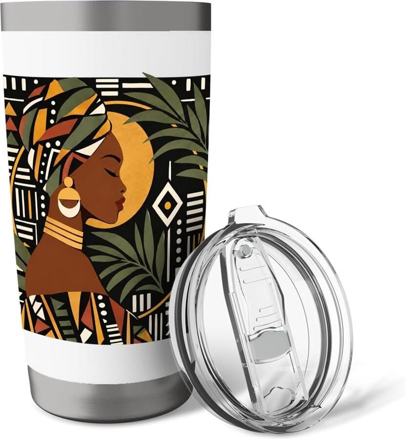 Wand thermobeker met abstract portret