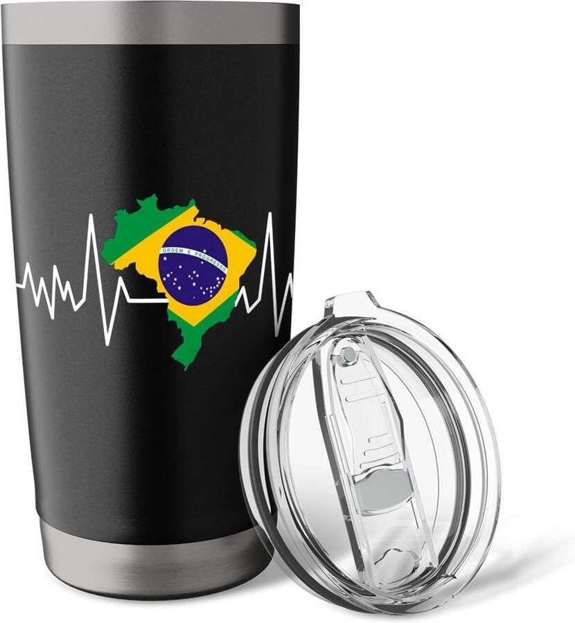 Wand thermobeker met Braziliaanse vlag