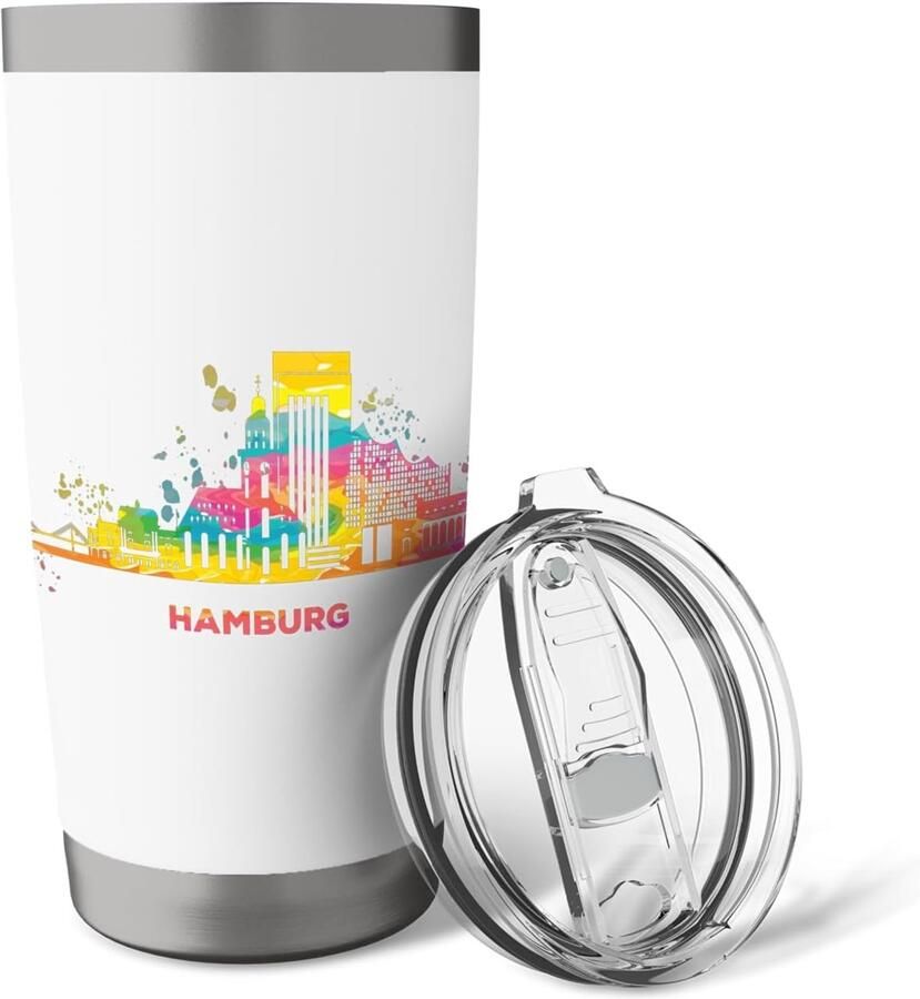 Wand thermobeker met Hamburgse havenzicht