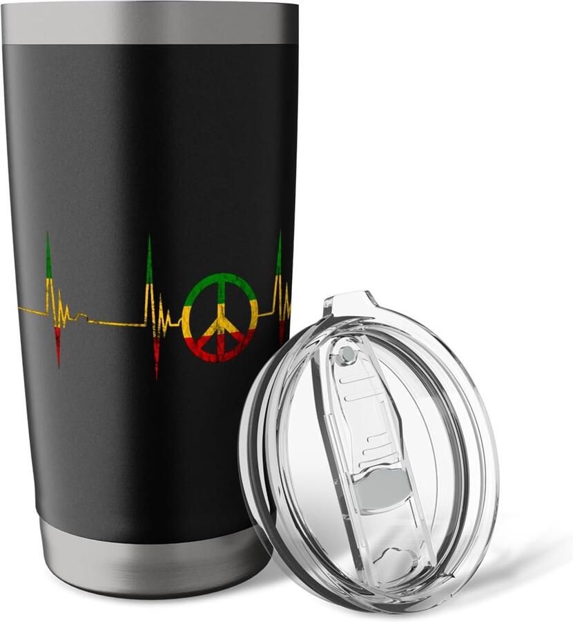 Wand thermobeker met hart- en muziekmotief