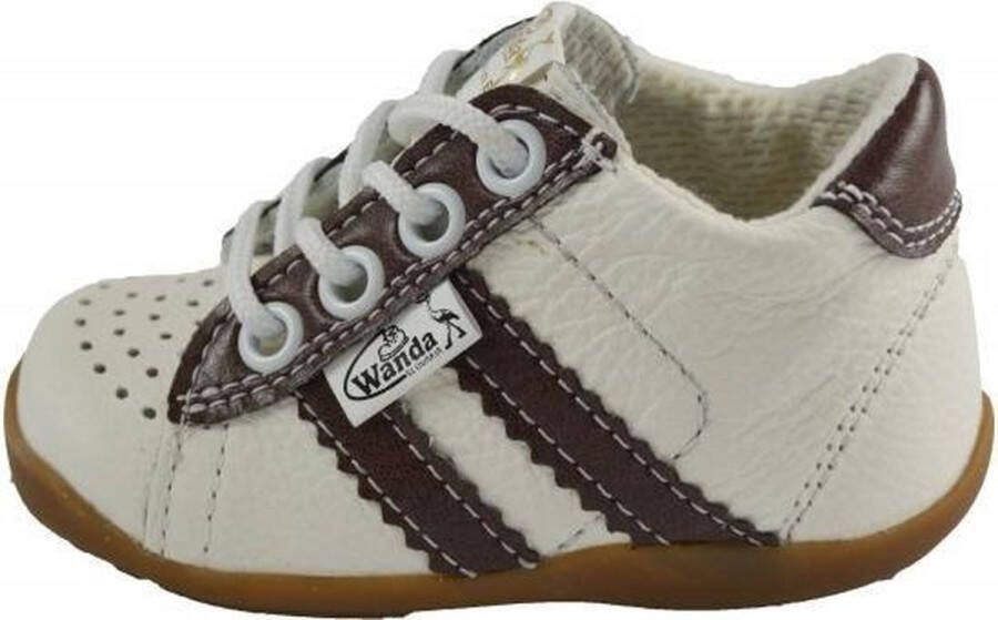 Wanda Leren schoenen wit bruin eerste stapjes babyschoenen flexibel sneakers - Foto 1