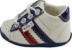 fysiek overdracht Speciaal Wanda Leren schoenen wit donkerblauw rood jongen eerste stapjes  babyschoenen flexibel sneakers - Schoenen.nl