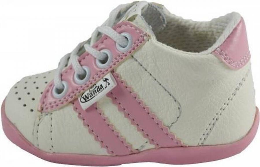 Wanda Leren schoenen wit licht roze meisje eerste stapjes babyschoenen flexibel sneakers