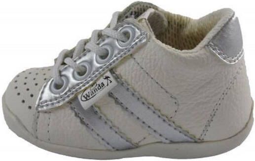 Wanda Leren schoenen wit zilver eerste stapjes babyschoenen flexibel sneakers