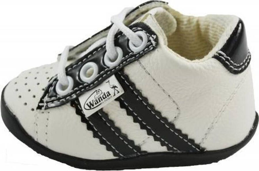 Wanda Leren schoenen wit zwart eerste stapjes babyschoenen flexibel sneakers - Foto 1