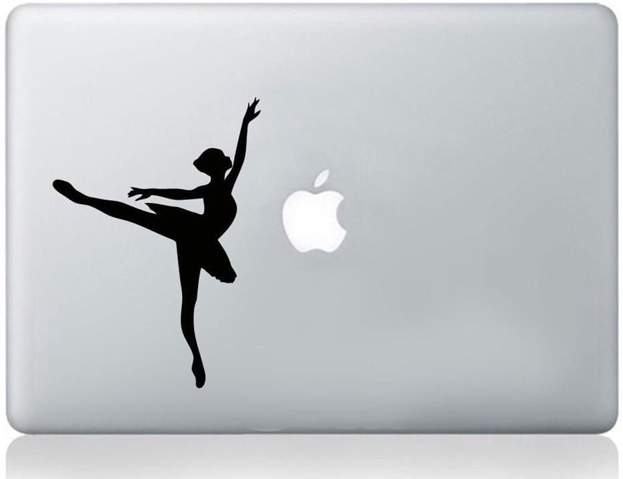 Wanddecoratie Sticker Dancing Ballerina Silhouette voor Laptop Vinyl Muurkunst - Foto 1