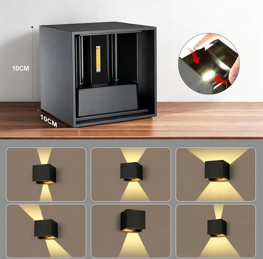 Wandlamp voor binnen buiten IP65 15W 2700K warm wit