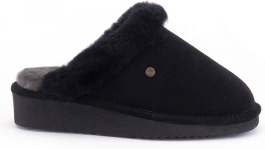 Warmbat Alice Women Suede Dames Sloffen Zwart