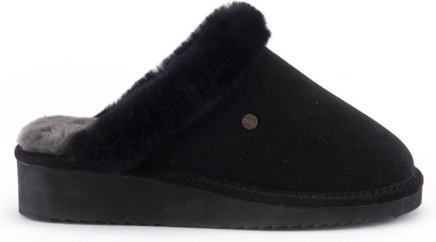 Warmbat Alice Women Suede Dames Sloffen Zwart