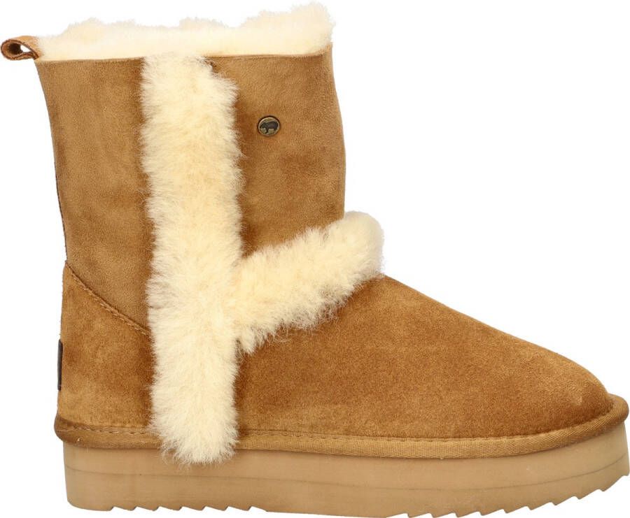 Warmbat Australia Kangaroo Plateau gevoerde suède enkelboots cognac