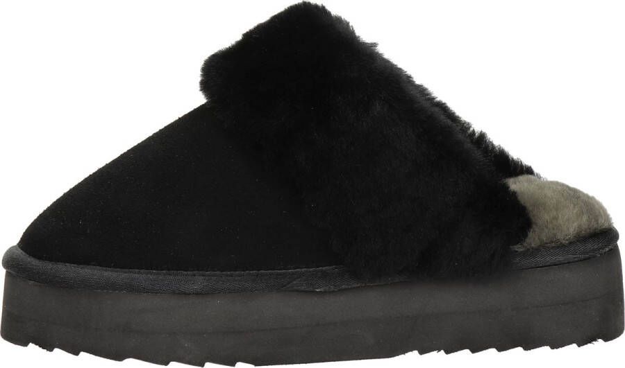 Warmbat Flurry Suede Plateau Dames Sloffen Zwart Zwart - Foto 5