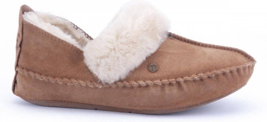 Warmbat Barrine Suede Dames Pantoffels Cognac