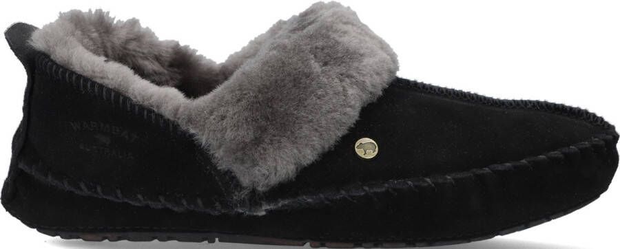 Warmbat Barrine Women Suede Dames Sloffen Zwart