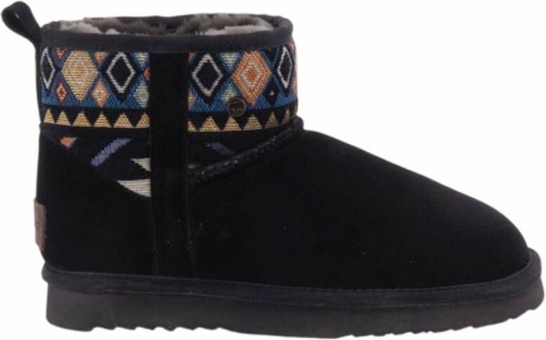 Warmbat Boots Women Wallaby Suede Woven Print Black