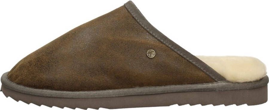 Warmbat Classic Leather Pantoffels Open donkerbruin