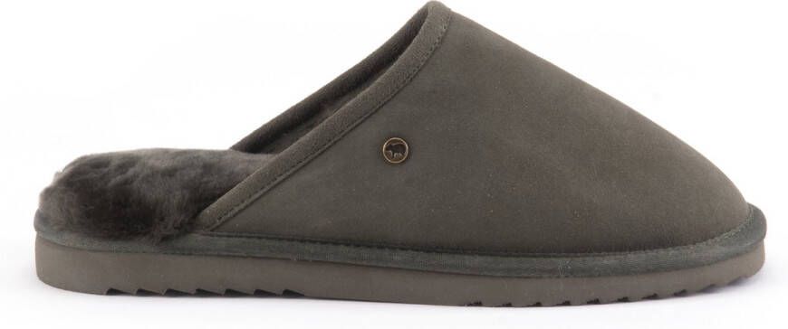 Warmbat Classic Unisex Suede Heren Sloffen Olijfgroen