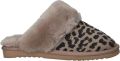 Warmbat Collie Print Panther Dames Sloffen Taupe - Bruin